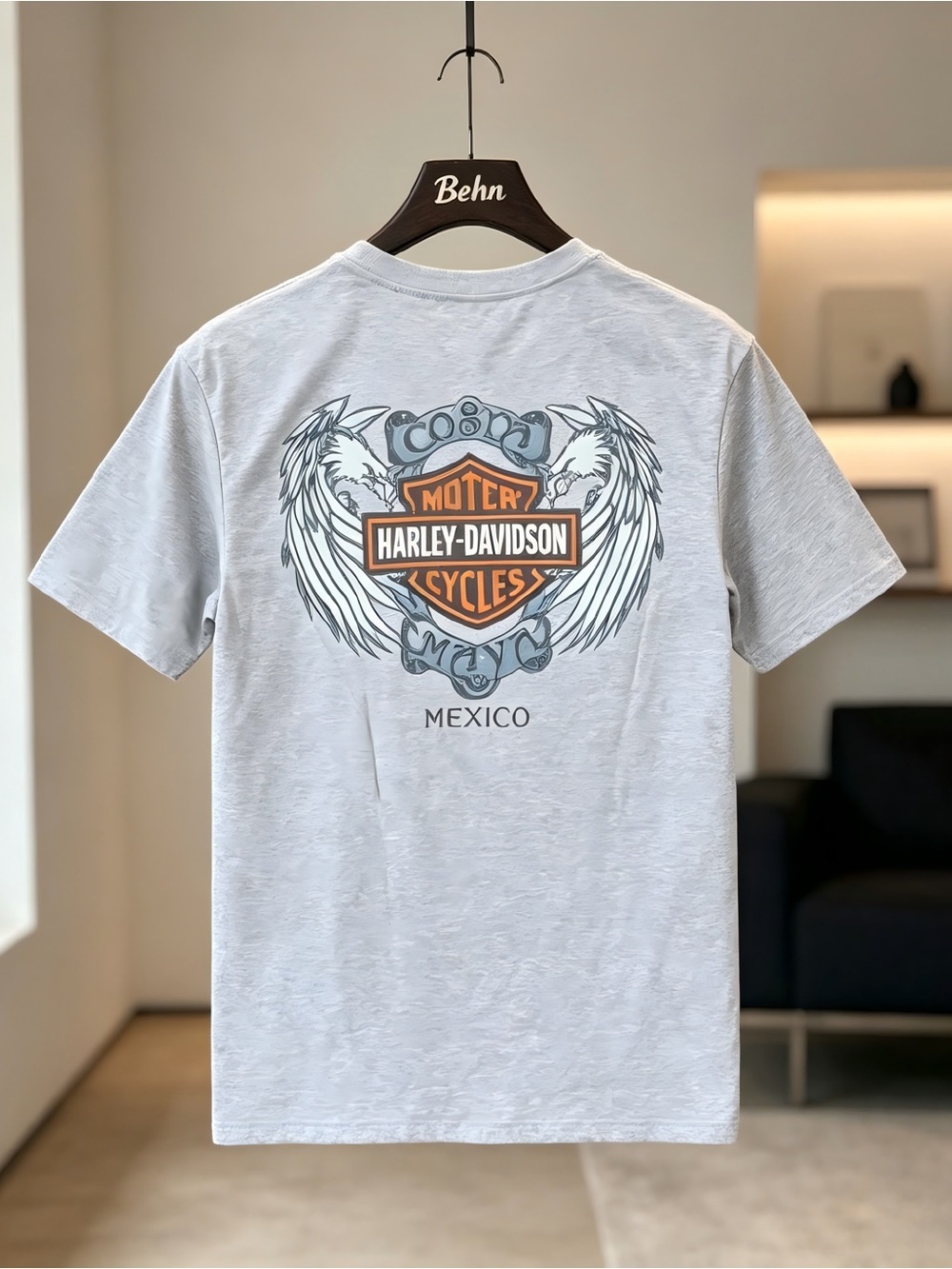 Harley-Davidson Mexico Winged Shield Graphic Tee - Light Gray T-shirt Unisex